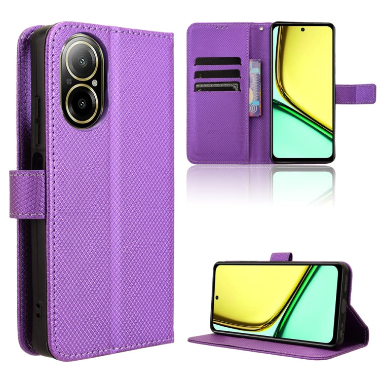 Custodia in pelle con trama a diamante per Realme 12 Pro e 12 Pro+