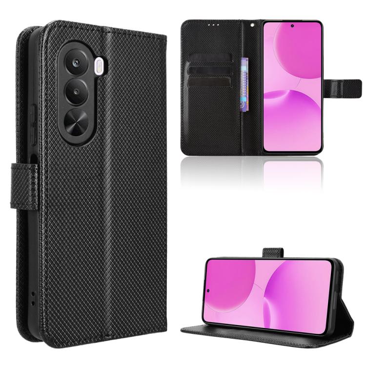 Custodia in pelle con trama a diamante per Realme 16 Pro 5G