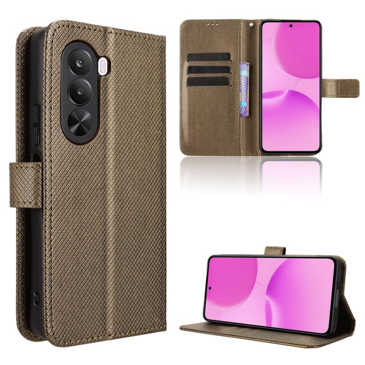 Custodia in pelle con trama a diamante per Realme 16 Pro 5G