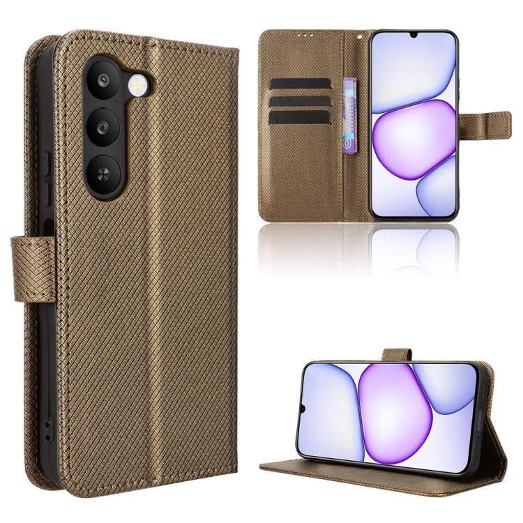 Custodia in pelle con trama a diamante per Realme 16T 5G e modelli compatibili