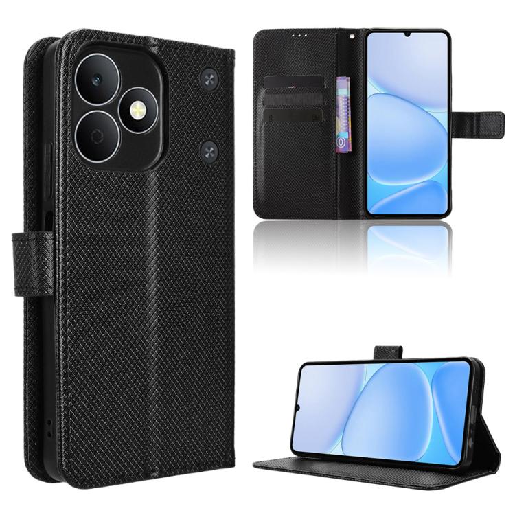 Custodia in pelle con trama a diamante per Realme P4 Power 5G e modelli