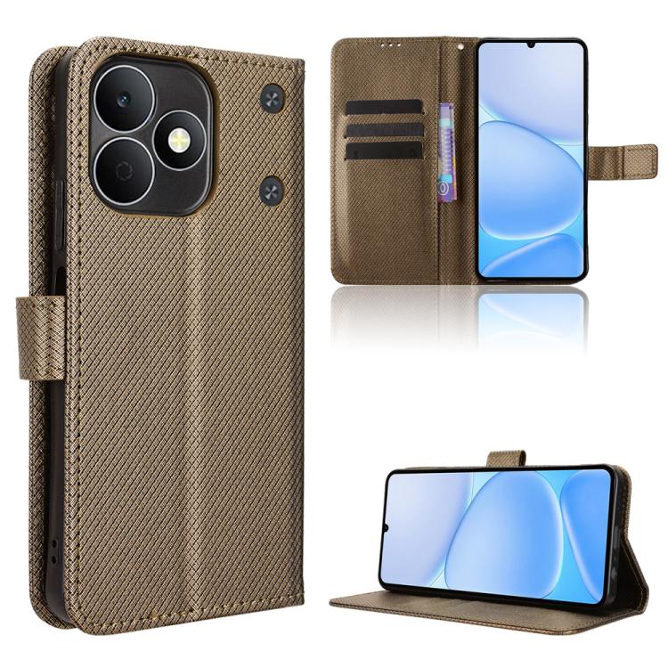 Custodia in pelle con trama a diamante per Realme P4 Power 5G e modelli