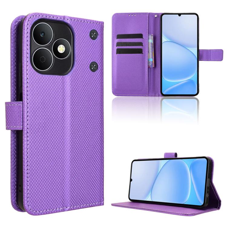 Custodia in pelle con trama a diamante per Realme P4 Power 5G e modelli