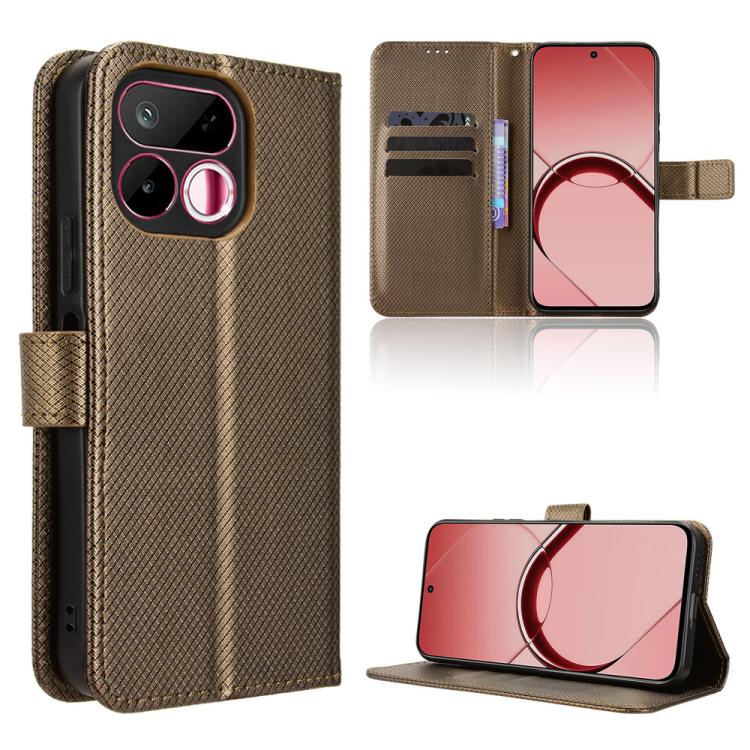 Custodia in pelle con trama a diamante per Realme 16T 5G e modelli compatibili