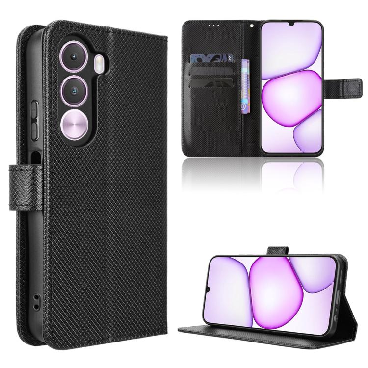 Custodia in pelle con trama a diamante per Realme 16T 5G e modelli compatibili
