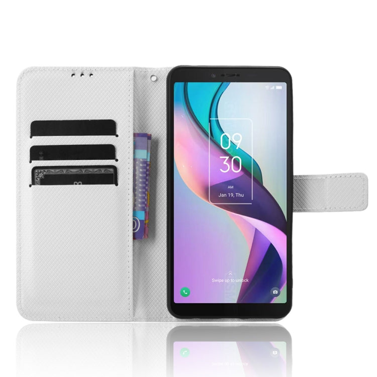 Custodia per telefono in pelle con trama a diamante, For TCL ION X