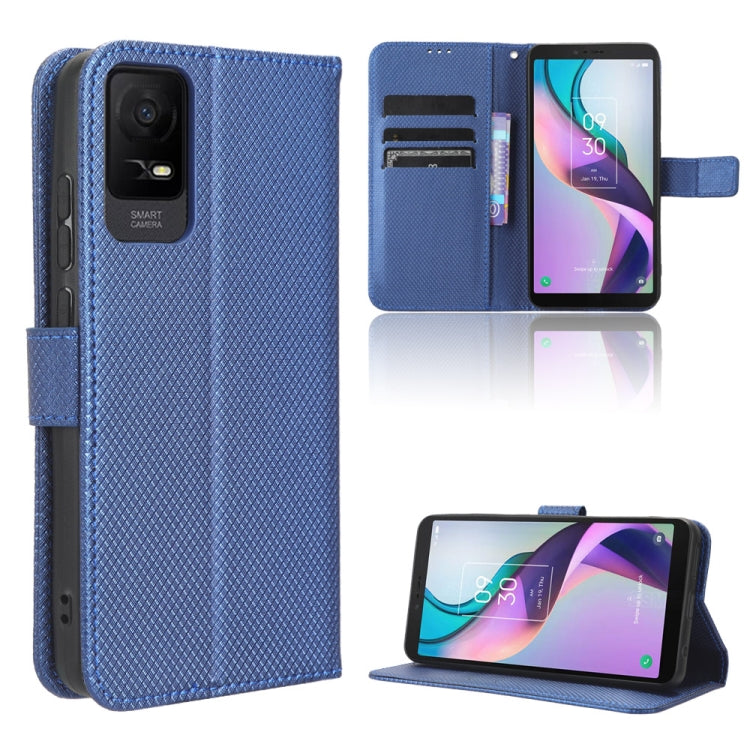 Custodia per telefono in pelle con trama a diamante, For TCL ION X