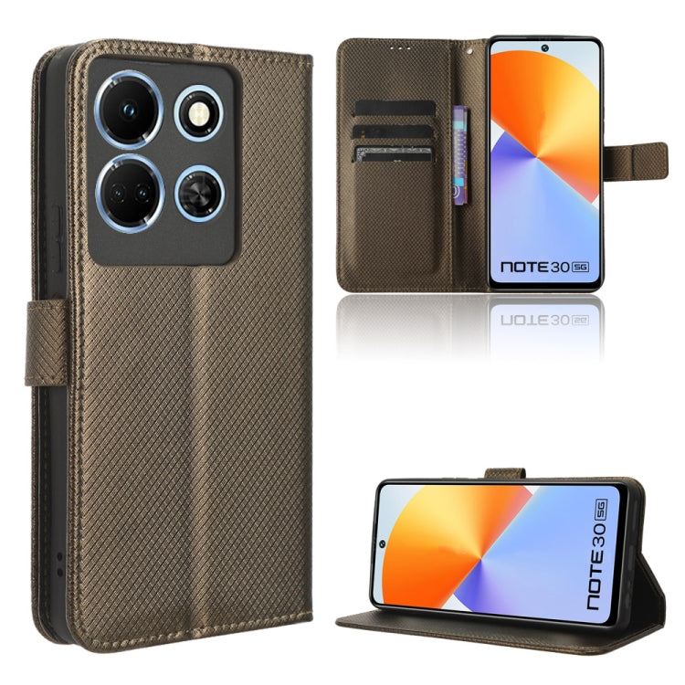 Custodia in pelle con trama a diamante per Infinix Hot 30 5G e modelli