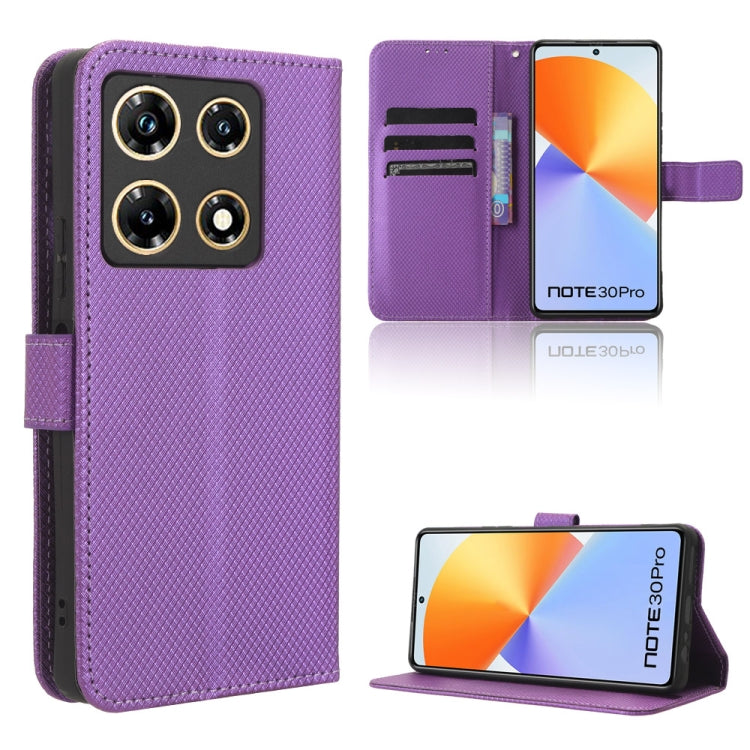 Custodia in pelle con trama a diamante per Infinix Note 30i e Note 30 Pro
