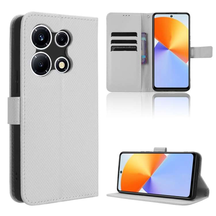 Custodia per telefono in pelle con trama a diamante, For Infinix Note 30 VIP