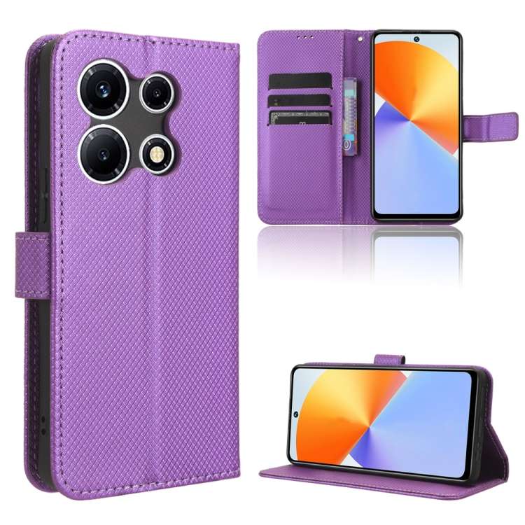 Custodia per telefono in pelle con trama a diamante, For Infinix Note 30 VIP