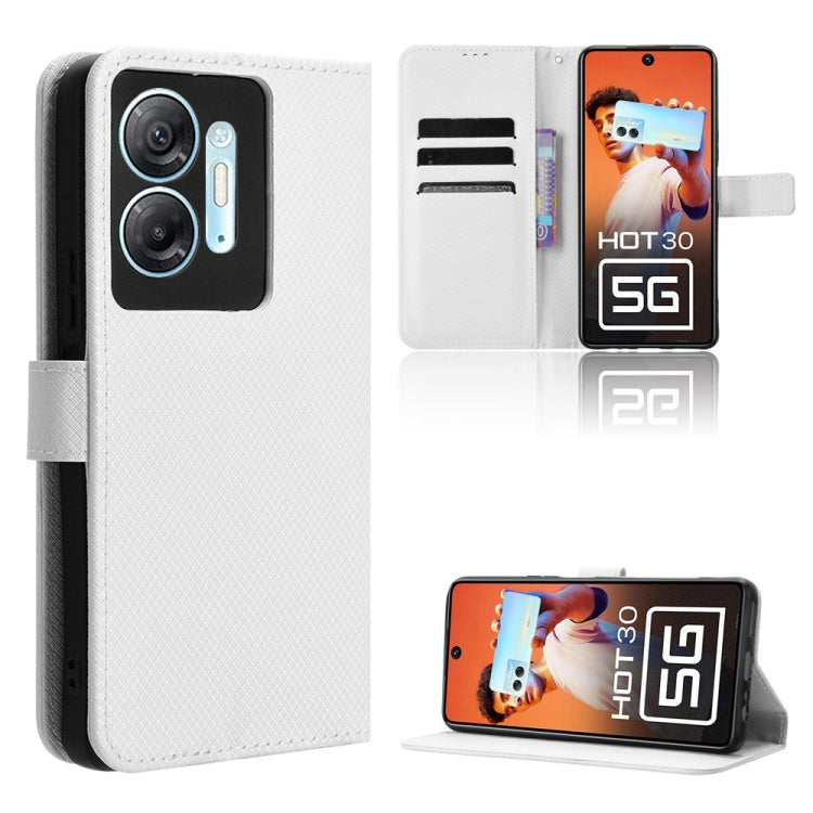 Custodia in pelle con trama a diamante per Infinix Hot 30 5G e modelli