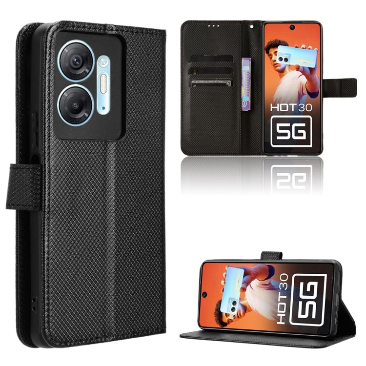 Custodia in pelle con trama a diamante per Infinix Hot 30 5G e modelli