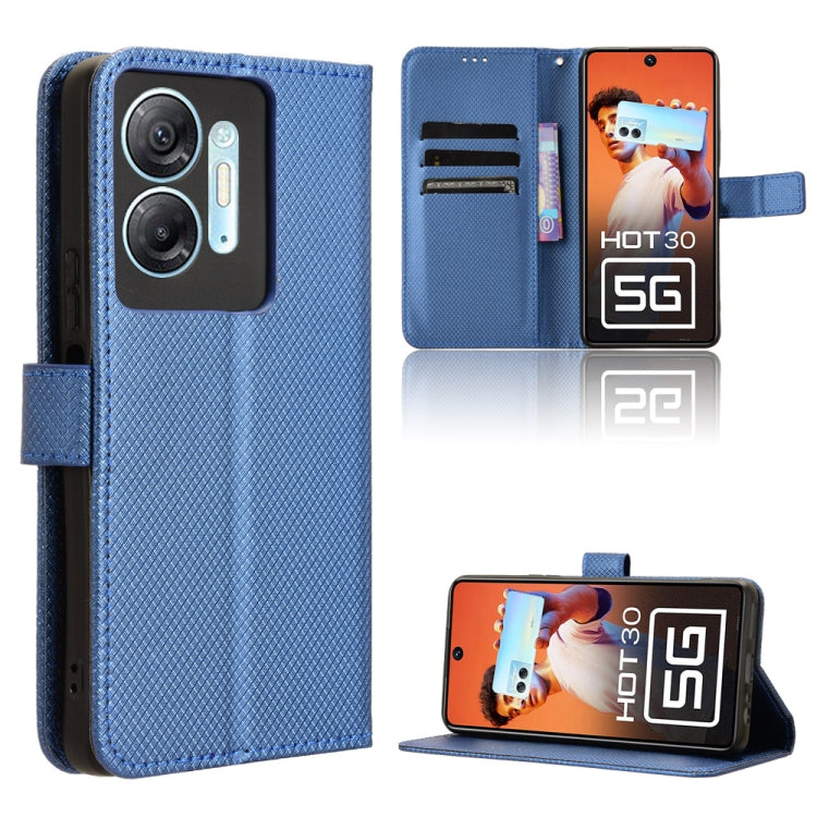 Custodia in pelle con trama a diamante per Infinix Hot 30 5G e modelli