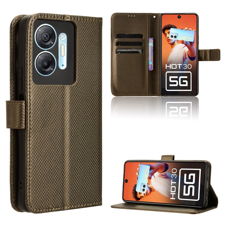 Custodia in pelle con trama a diamante per Infinix Hot 30 5G e modelli