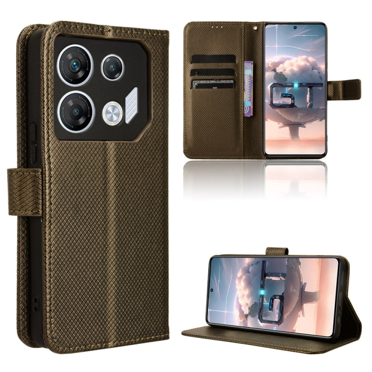 Custodia in pelle con trama a diamante per Infinix Hot 30 5G e modelli