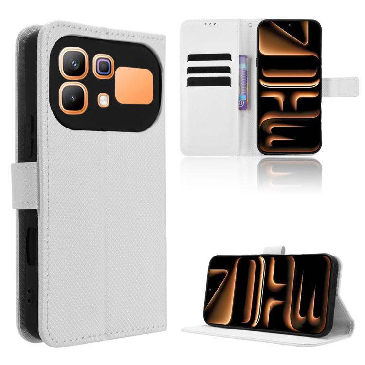 Custodia in pelle con trama a diamante per Infinix Smart 20 4G