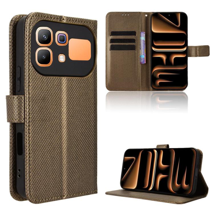 Custodia in pelle con trama a diamante per Infinix Smart 20 4G