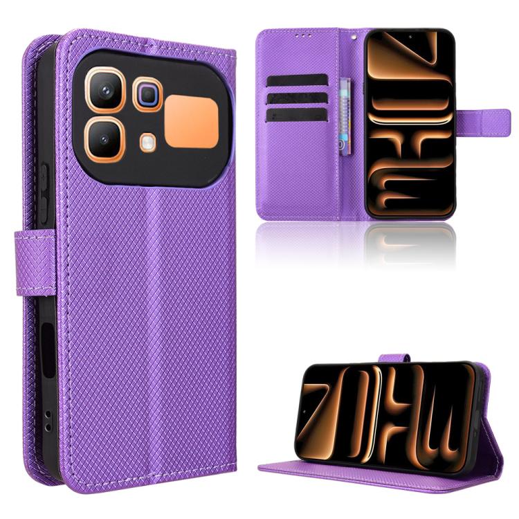 Custodia in pelle con trama a diamante per Infinix Smart 20 4G