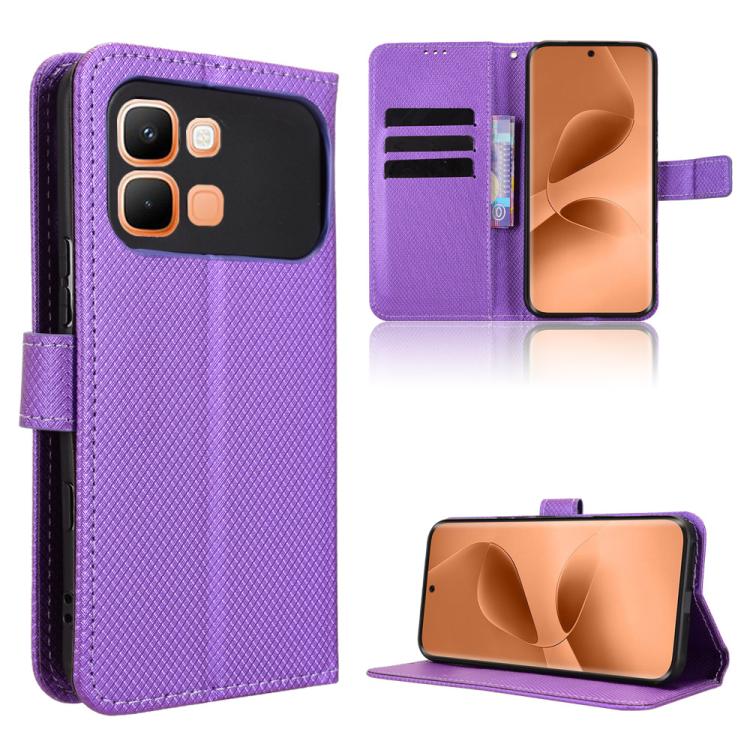 Custodia in pelle con trama a diamante per Infinix Smart 20 4G