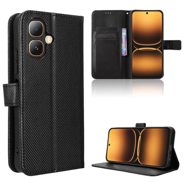 Custodia in pelle con trama a diamante per Infinix Smart 20 4G
