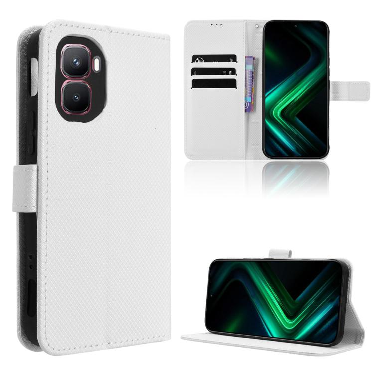 Custodia in pelle con trama a diamante per Infinix GT 50 Pro 5G