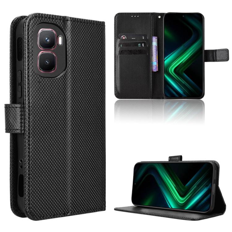 Custodia in pelle con trama a diamante per Infinix GT 50 Pro 5G