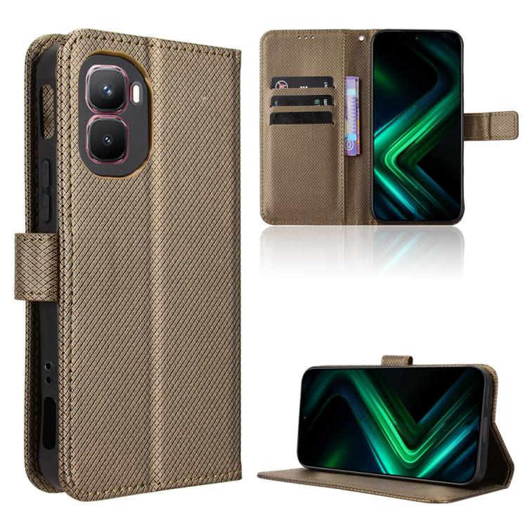 Custodia in pelle con trama a diamante per Infinix GT 50 Pro 5G