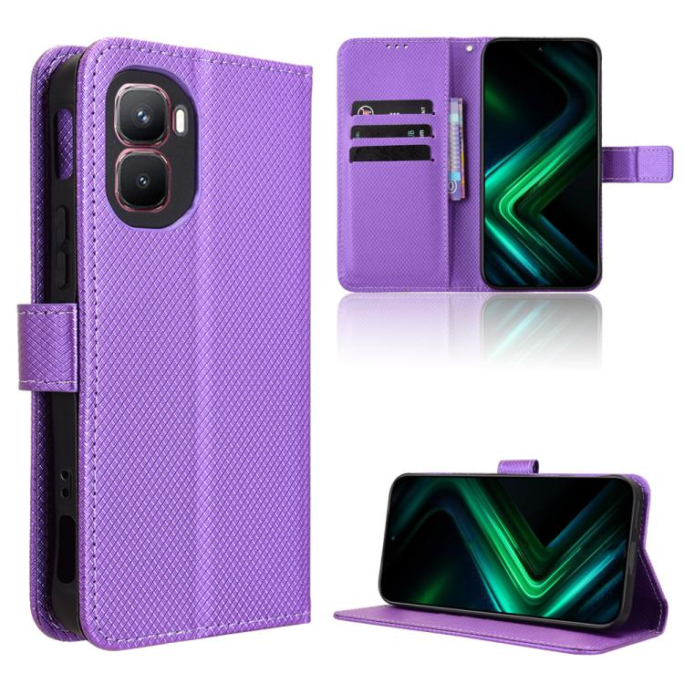 Custodia in pelle con trama a diamante per Infinix GT 50 Pro 5G