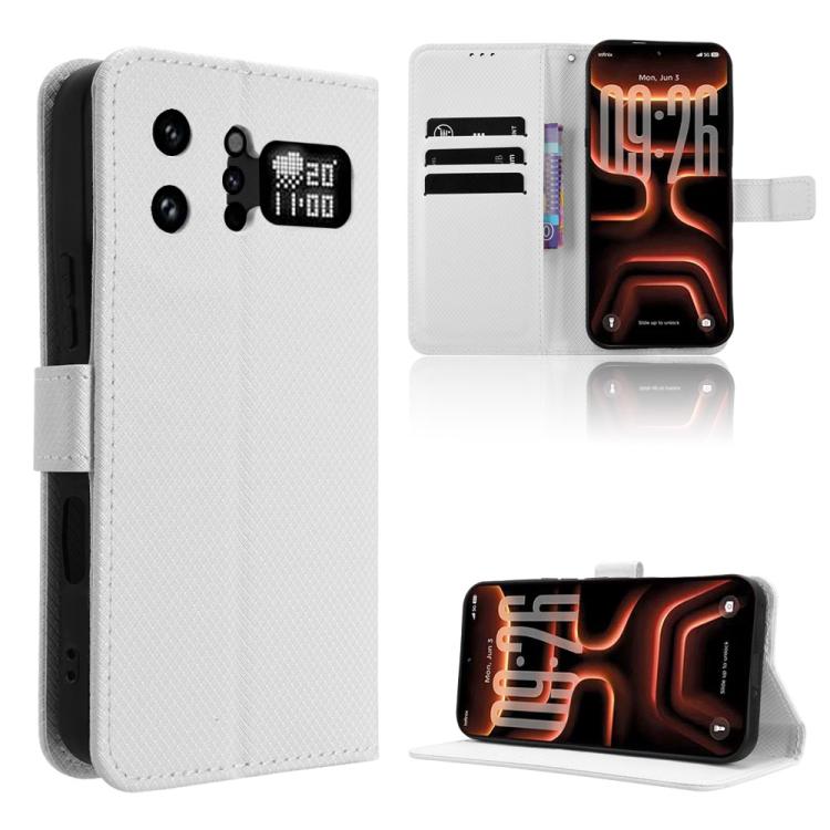 Custodia in pelle con trama a diamante per Infinix GT 50 Pro 5G