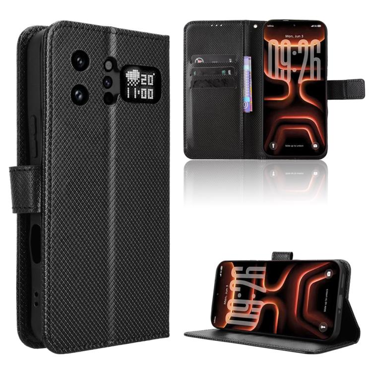 Custodia in pelle con trama a diamante per Infinix GT 50 Pro 5G