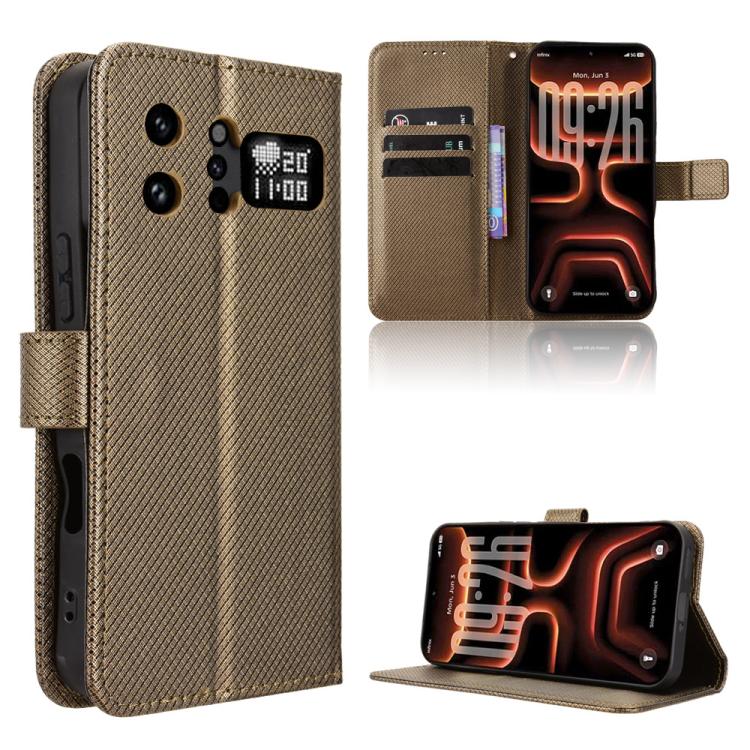 Custodia in pelle con trama a diamante per Infinix GT 50 Pro 5G