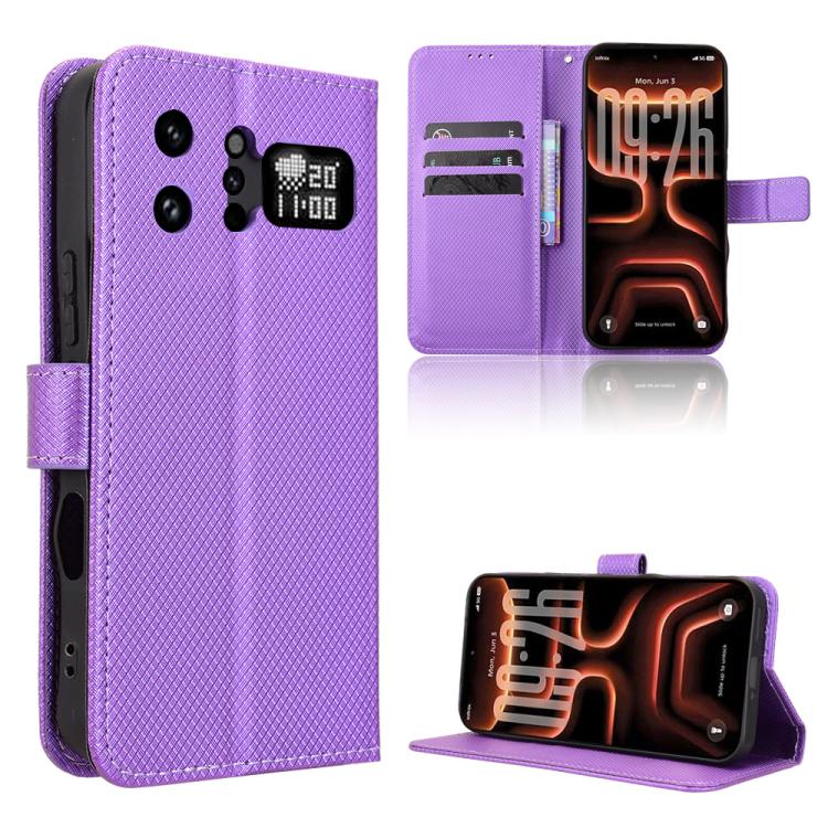 Custodia in pelle con trama a diamante per Infinix GT 50 Pro 5G