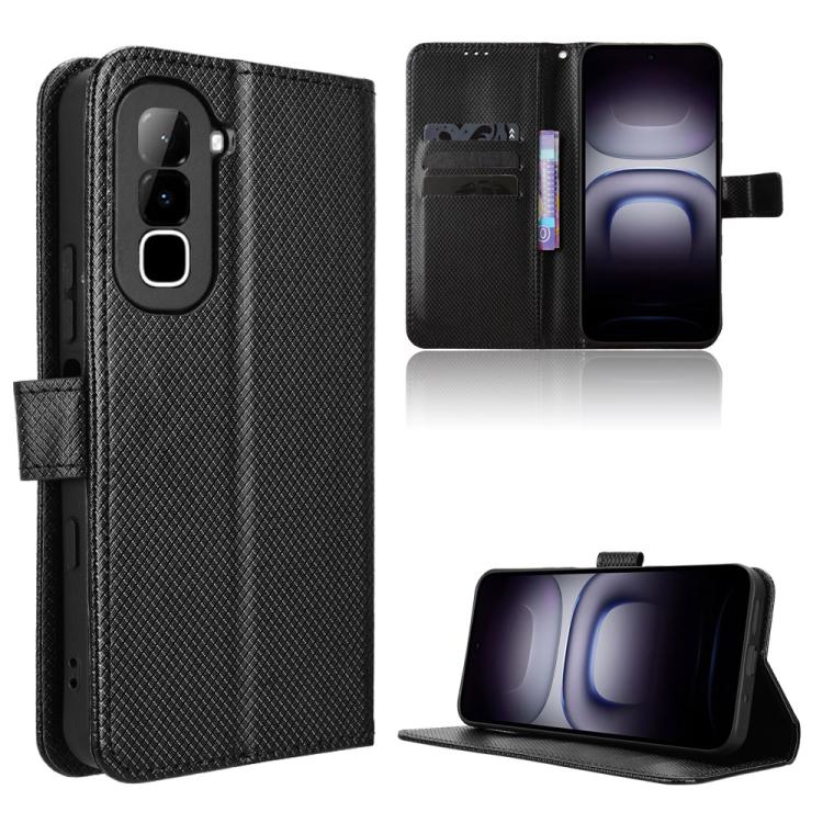 Custodia in pelle con trama a diamante per Infinix GT 50 Pro 5G