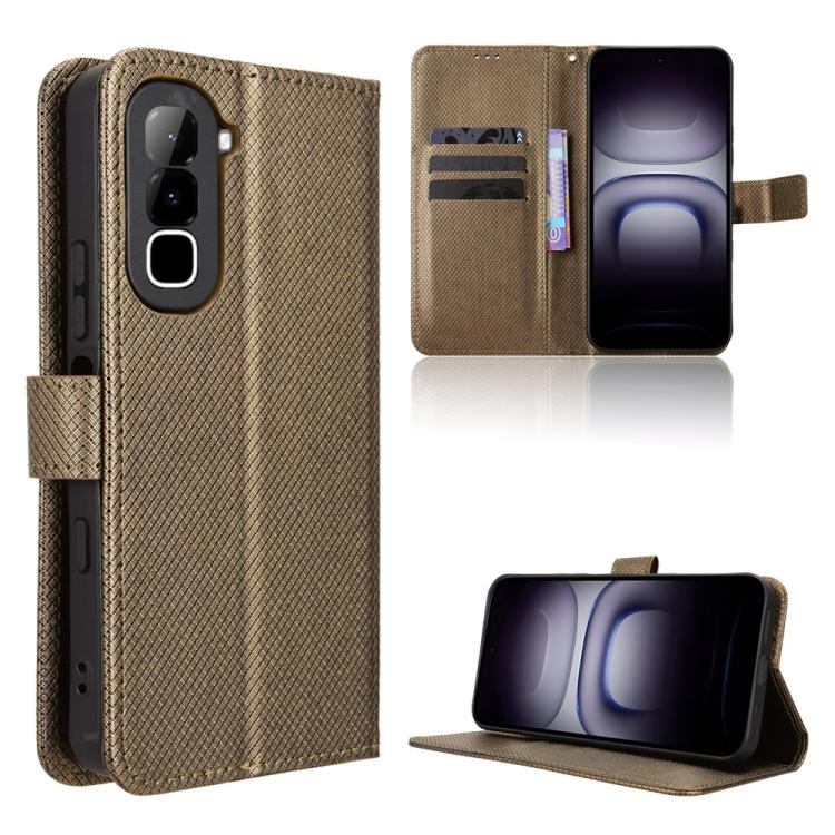 Custodia in pelle con trama a diamante per Infinix GT 50 Pro 5G