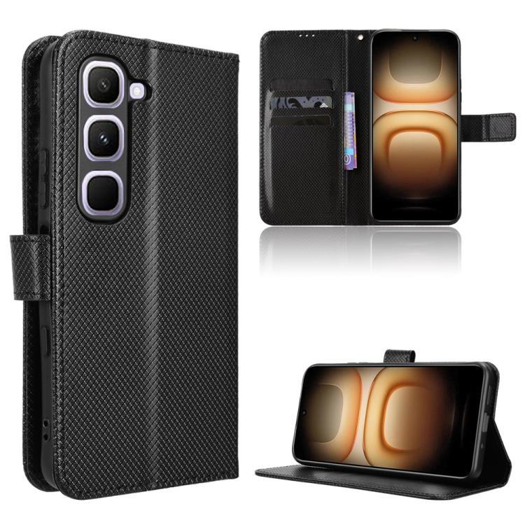 Custodia in pelle con trama a diamante per Infinix GT 50 Pro 5G