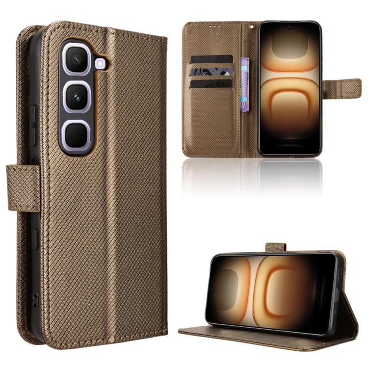 Custodia in pelle con trama a diamante per Infinix GT 50 Pro 5G
