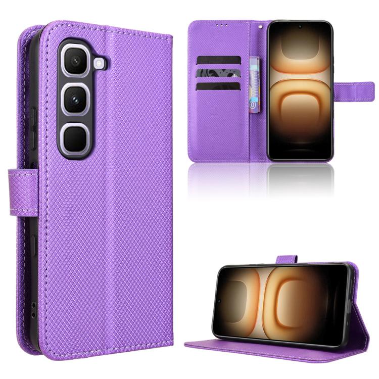 Custodia in pelle con trama a diamante per Infinix GT 50 Pro 5G