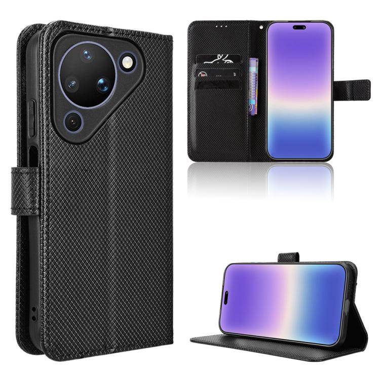 Custodia in pelle con trama a diamante per Huawei Enjoy 90 Pro Max 5G e nova 15