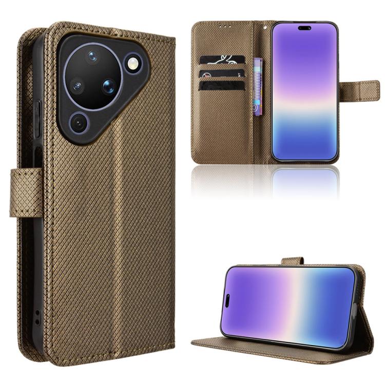 Custodia in pelle con trama a diamante per Huawei Enjoy 90 Pro Max 5G e nova 15