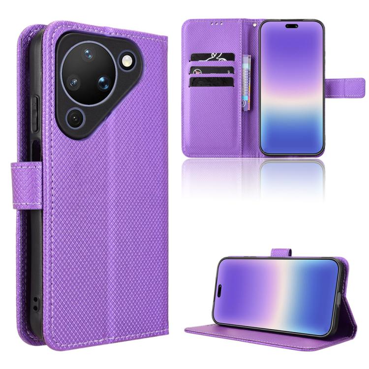 Custodia in pelle con trama a diamante per Huawei Enjoy 90 Pro Max 5G e nova 15