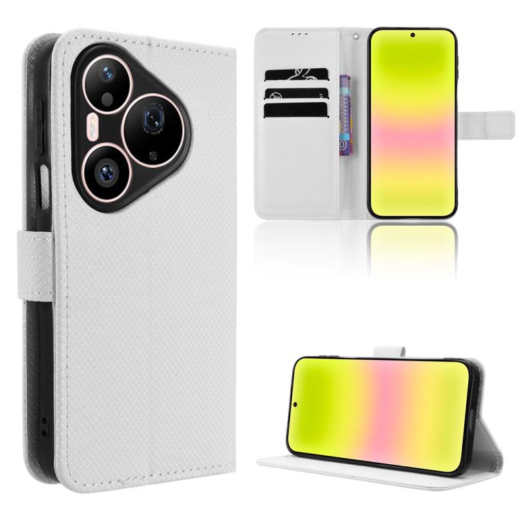 Custodia in pelle con trama a diamante per Huawei Enjoy 90 Pro Max 5G e nova 15