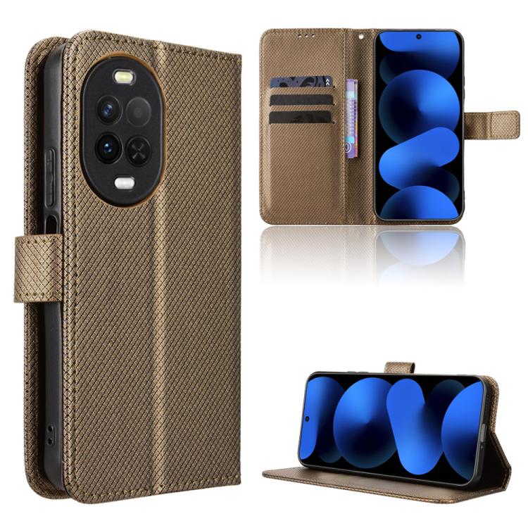 Custodia in pelle con trama a diamante per Huawei nova Y74 4G e modelli