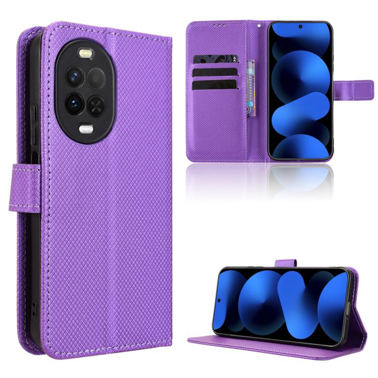 Custodia in pelle con trama a diamante per Huawei nova Y74 4G e modelli