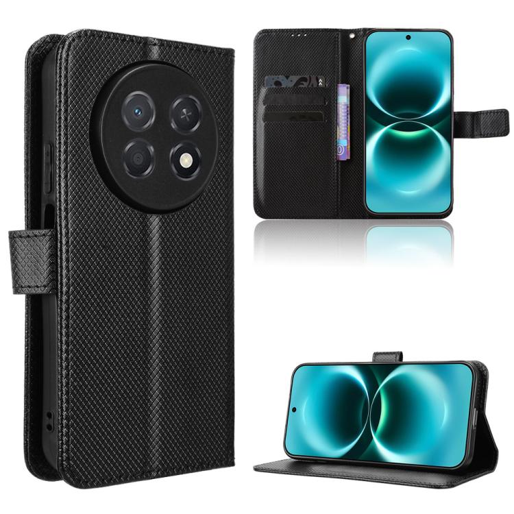 Custodia in pelle con trama a diamante per Huawei Enjoy 90 Pro Max 5G e nova 15