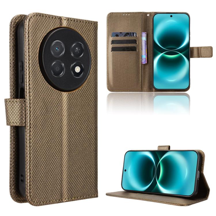 Custodia in pelle con trama a diamante per Huawei Enjoy 90 Pro Max 5G e nova 15