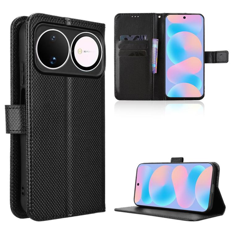Custodia in pelle con trama a diamante per Huawei nova Y74 4G e modelli