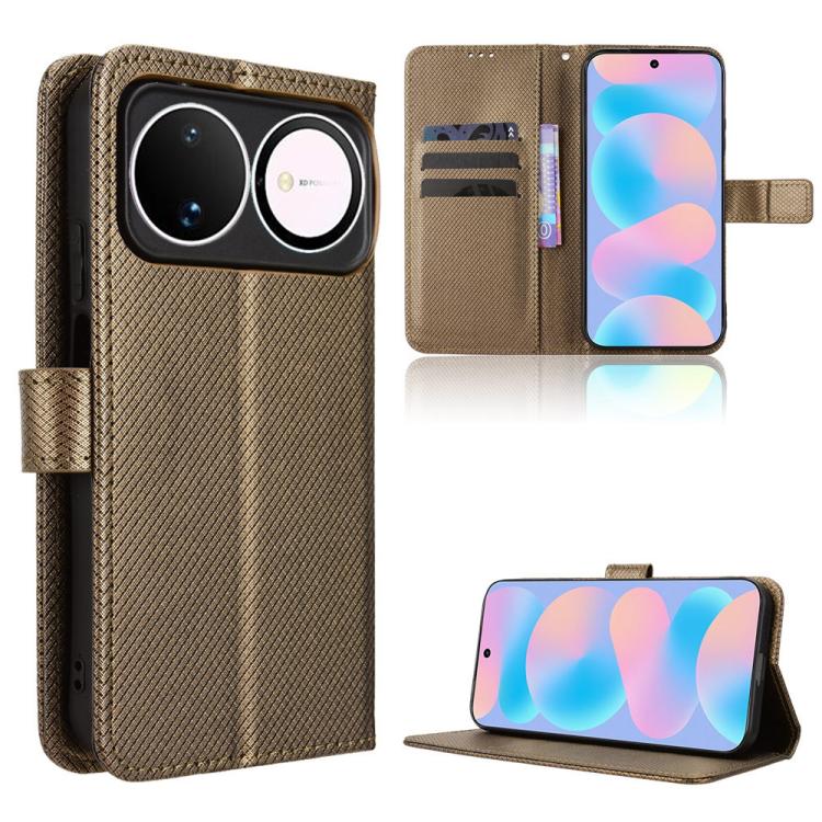 Custodia in pelle con trama a diamante per Huawei nova Y74 4G e modelli