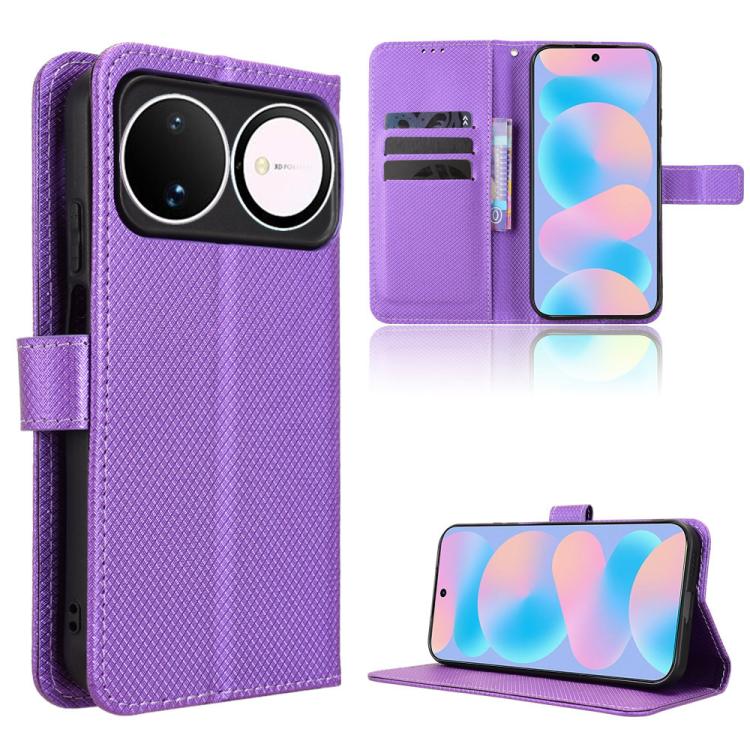 Custodia in pelle con trama a diamante per Huawei nova Y74 4G e modelli