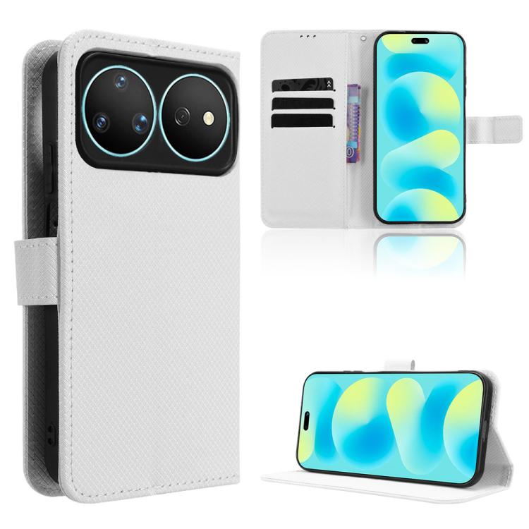 Custodia in pelle con trama a diamante per Huawei nova Y74 4G e modelli